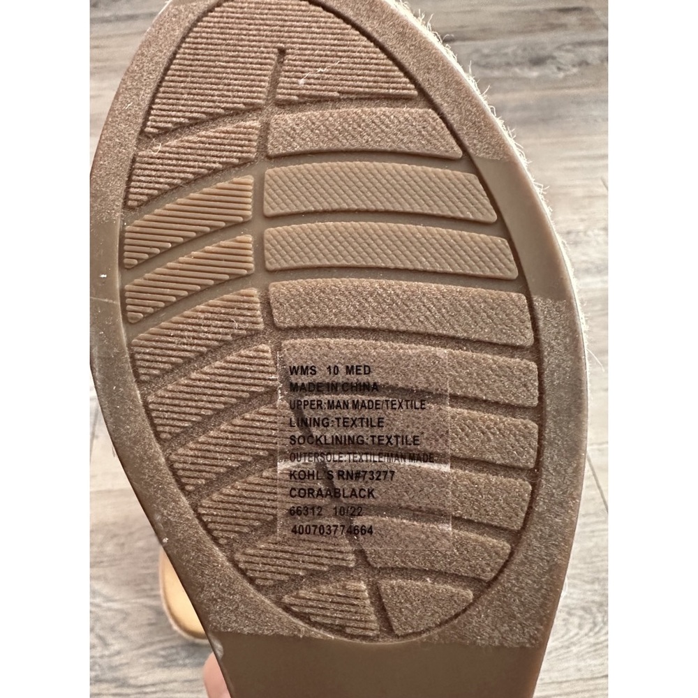 🆕 Women’s Sonoma Ortholite Eco Black Braided Espadrille Wedge Sandals - Picture 13 of 16